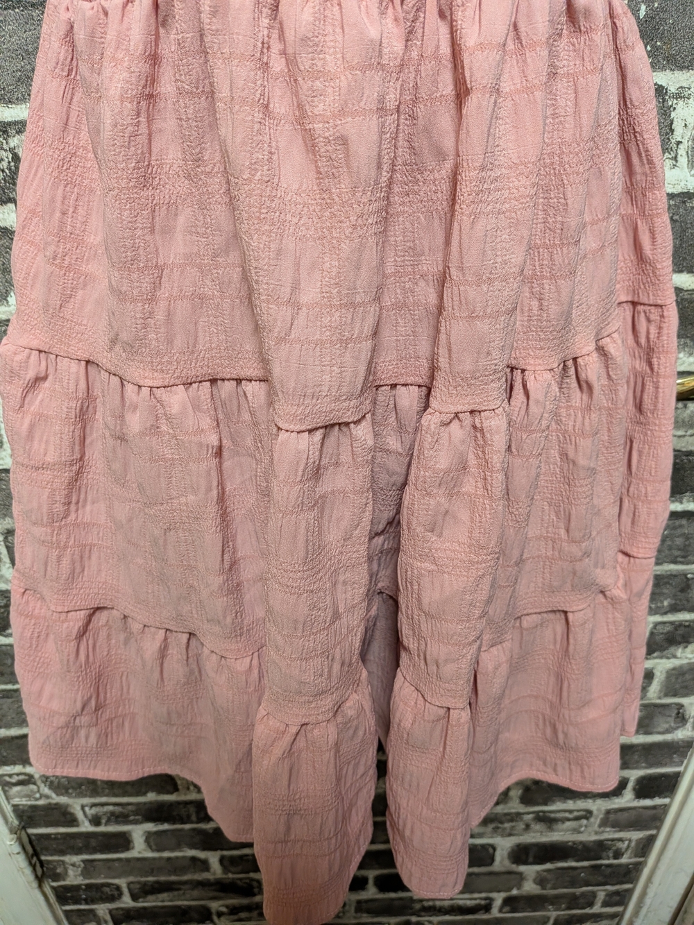 SHEIN Strapless Tiered Dress in Dusty Pink - Picture 5 of 6